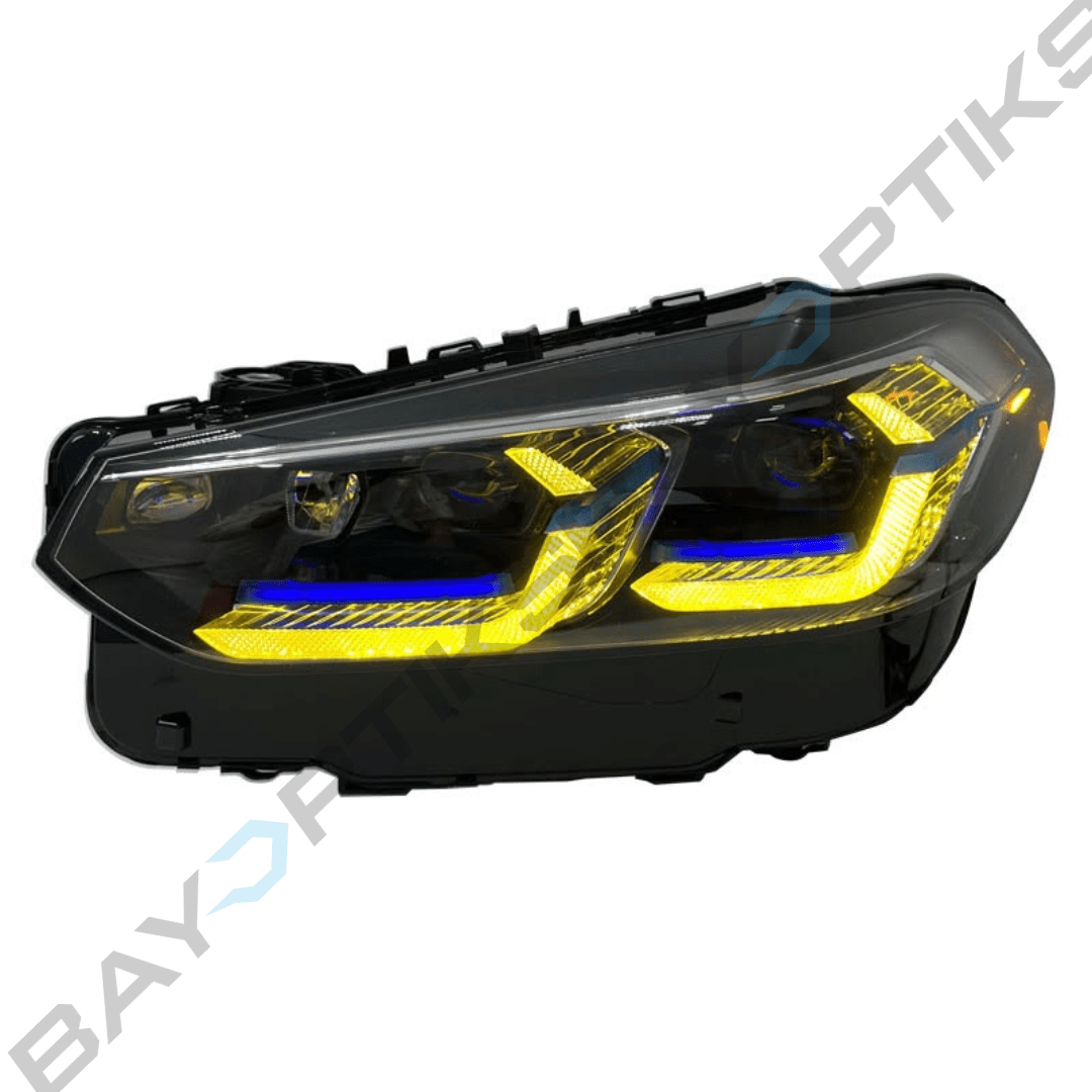 BMW G01 G08 X3 Laser Style Yellow White Switchable LED Headlights 2018-2024