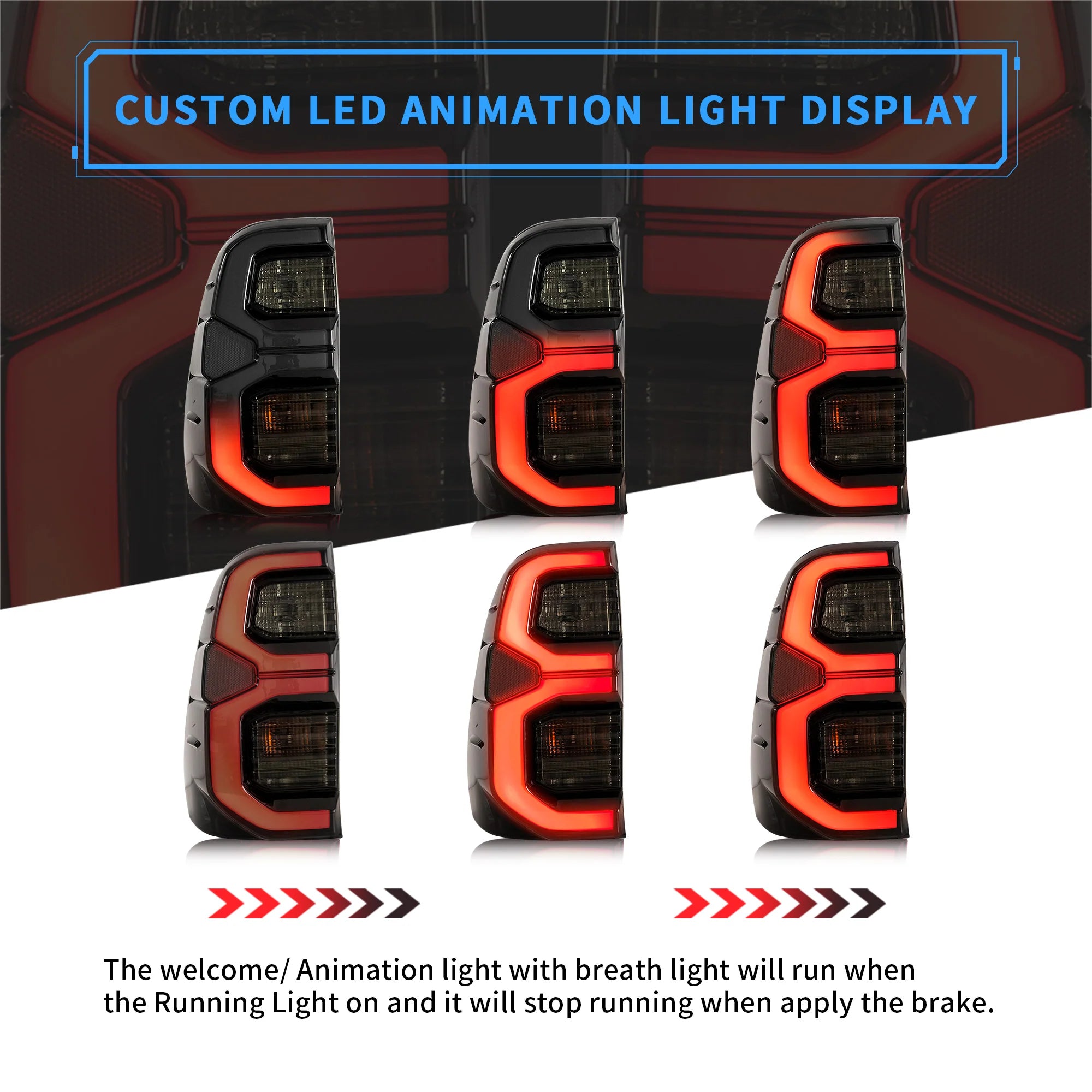 2015 - 2020 Toyota Hilux Rear Lamps LED Taillights Normal Edition
