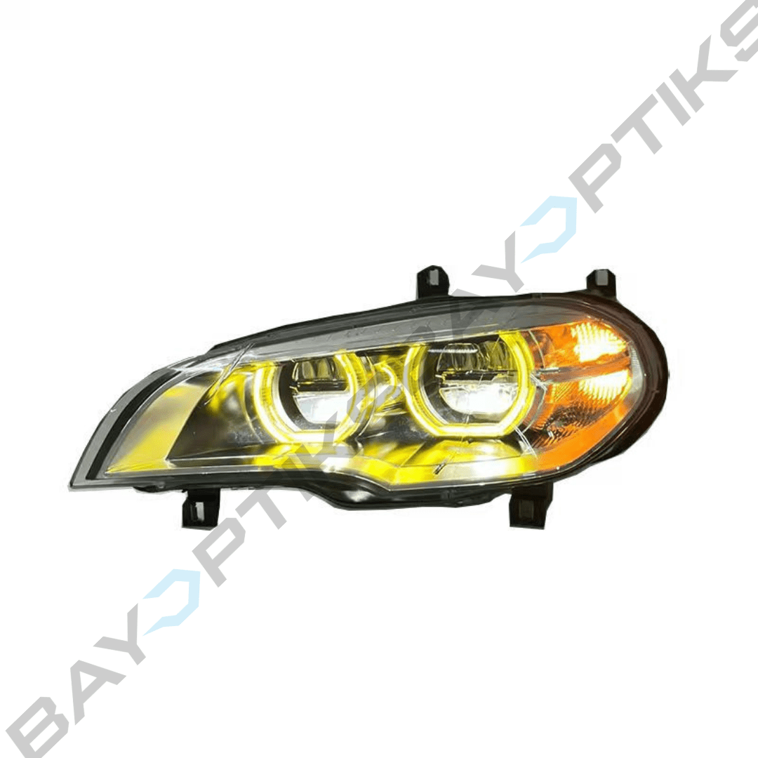 BMW X5 E70 Facelift Style CSL Yellow White Dual Color LED Headlights 2008-2013
