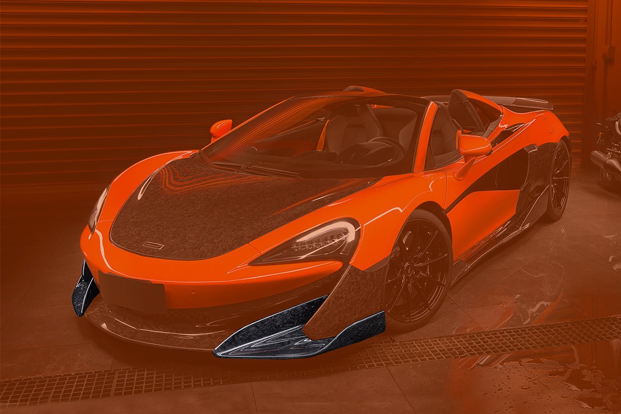 2018-2021 McLaren 600LT Carbon Fiber Front Bumper Side Splitter - Carbonado
