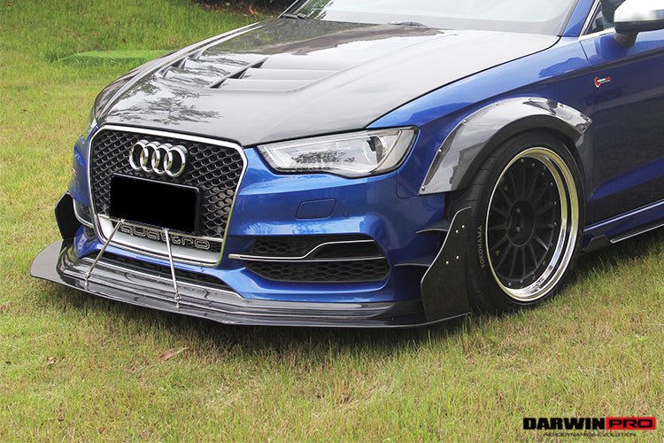 2013 - 2016 Audi S3/ A3 Sline Sedan BKSS Style Front Lip with Under Board