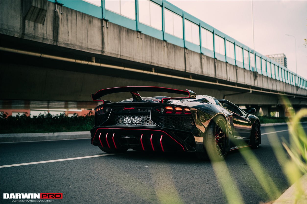 2011 - 2016 Lamborghini Aventador LP700 Roadster SV-BKSSII Style Engine Hood And Wing