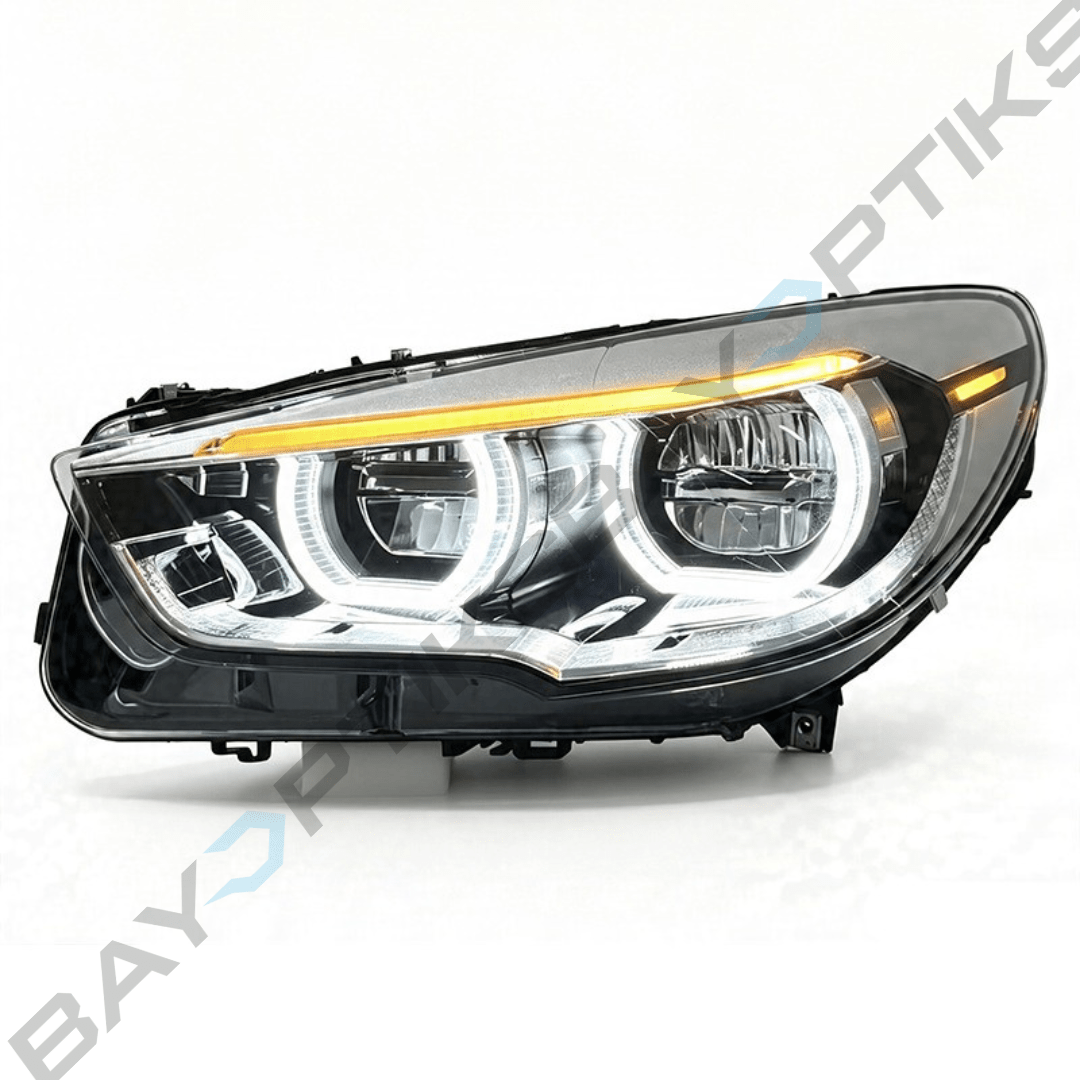 BMW F07 5 Series GT Dual-Color LED Headlights with Yellow/White Angel Eyes 2010-2017