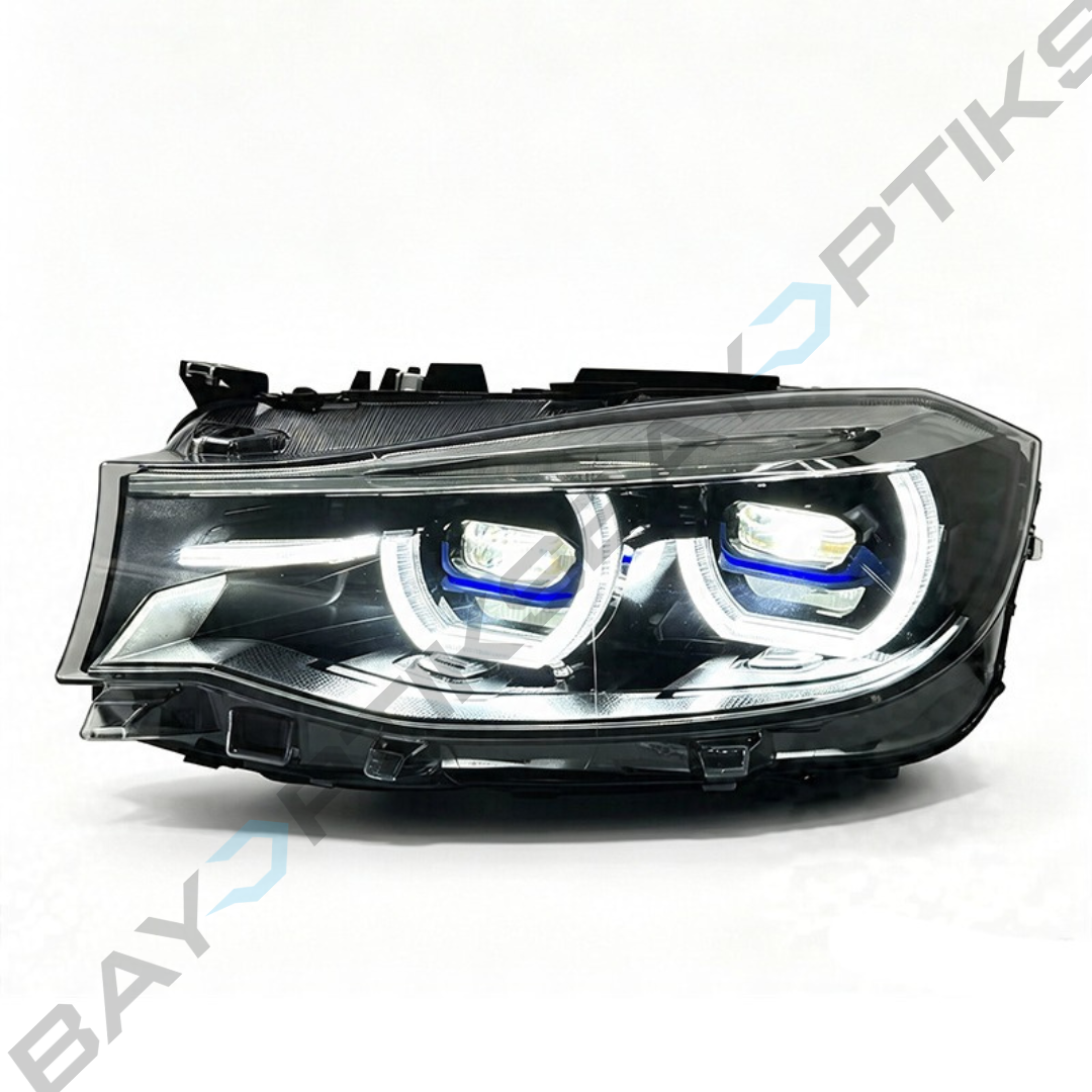 BMW 3 Series GT F34 Laser Style LED Headlights with Yellow/White Angel Eyes 2013-2020