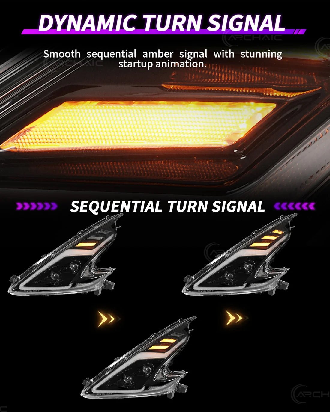 Nissan 370Z Fairlady Z Z34 RGB LED Headlights with App Control 2008-2020
