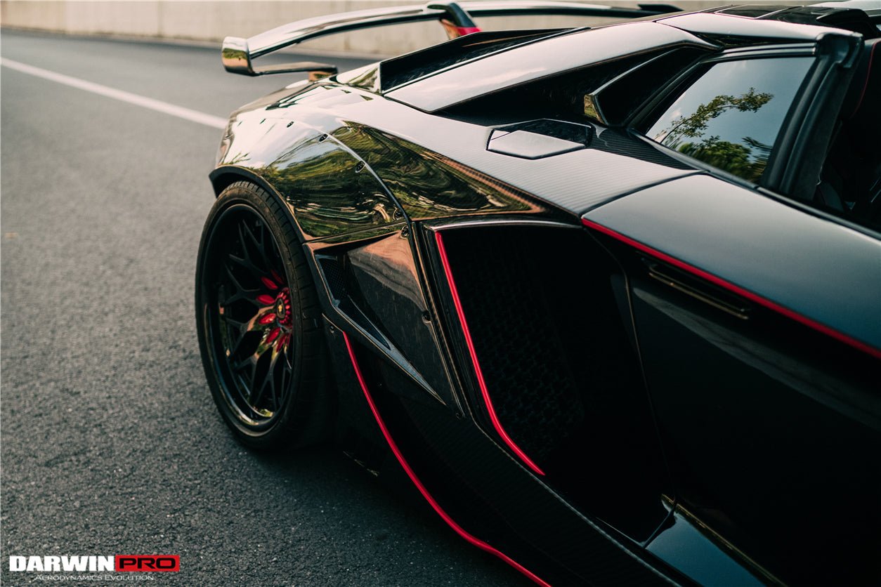 2011 - 2016 Lamborghini Aventador LP700 Roadster SV-BKSSII Style Engine Hood And Wing