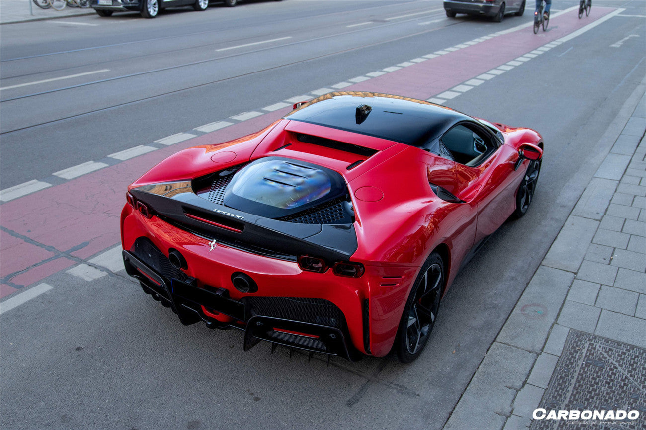 2020 - 2025 Ferrari SF90 Stradale Assetto Fiorano Style Autoclave Carbon Fiber Trunk Spoiler