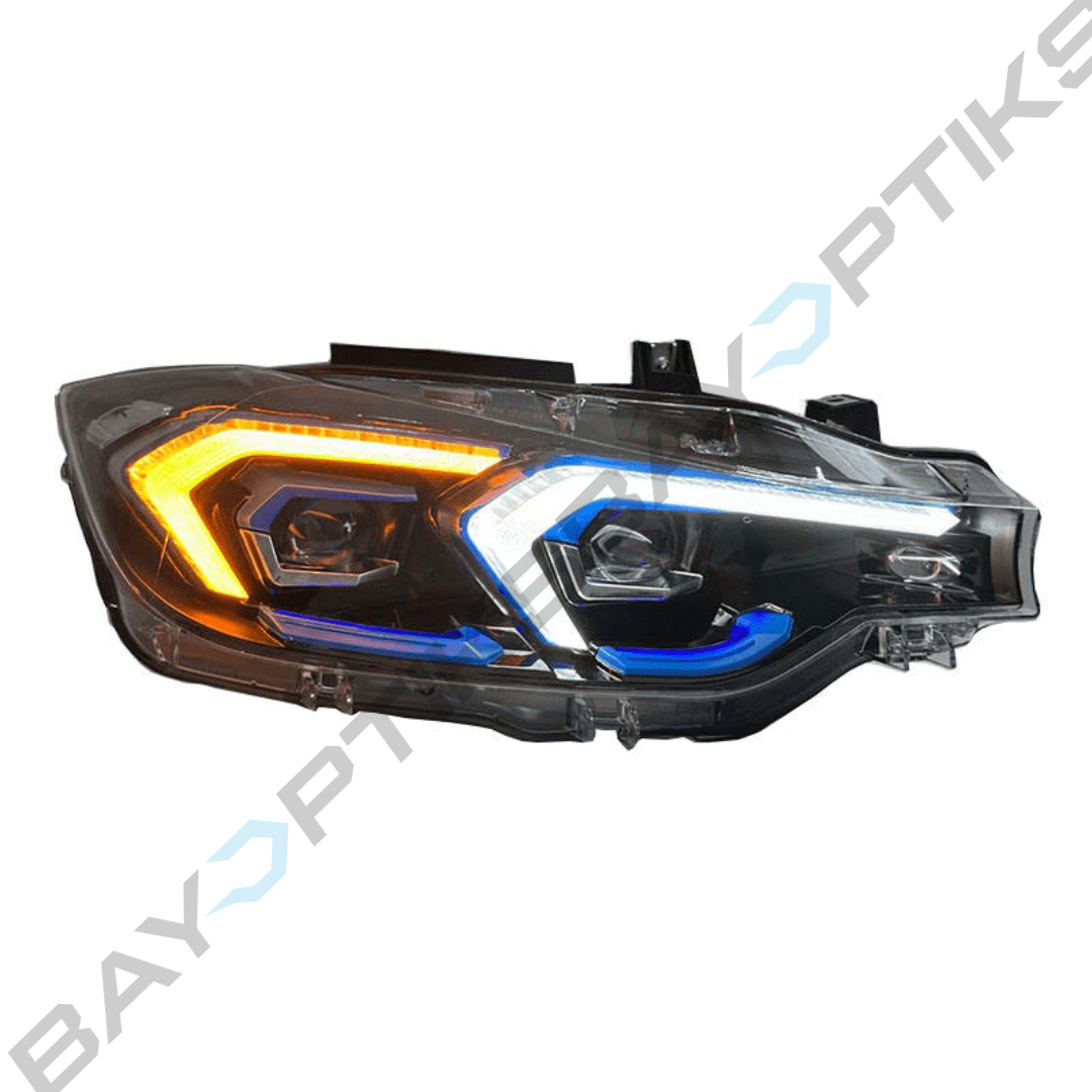 BMW 3 Series F30 Remaban Blue Trim Style Dual Color Headlights 2013-2018