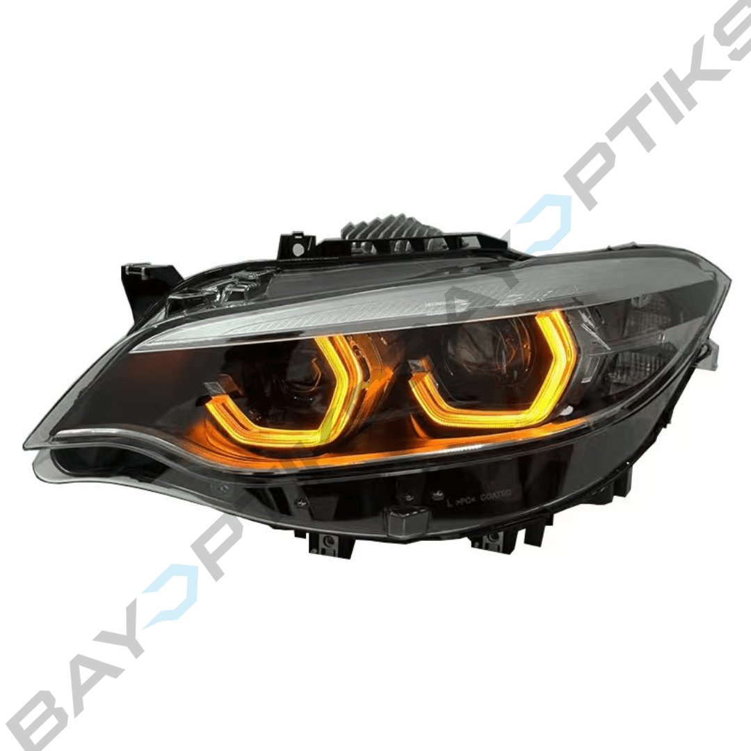 BMW 2 Series F22 LCI Style Ikon CSL Yellow White Amber LED Headlights 2014-2021
