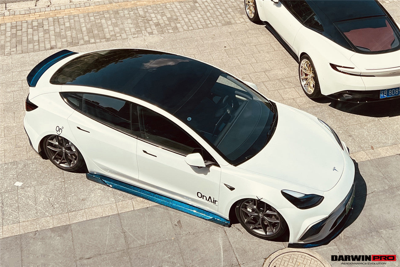 2017 - 2021 Tesla Model 3 IMP Performance Carbon Fiber Side Skirts Under Board