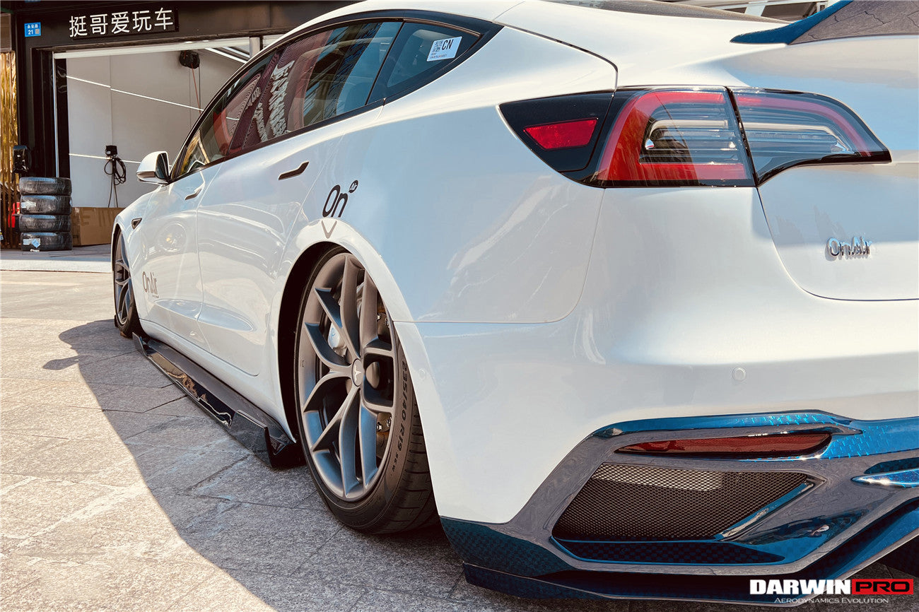 2017 - 2021 Tesla Model 3 IMP Performance Carbon Fiber Side Skirts Under Board
