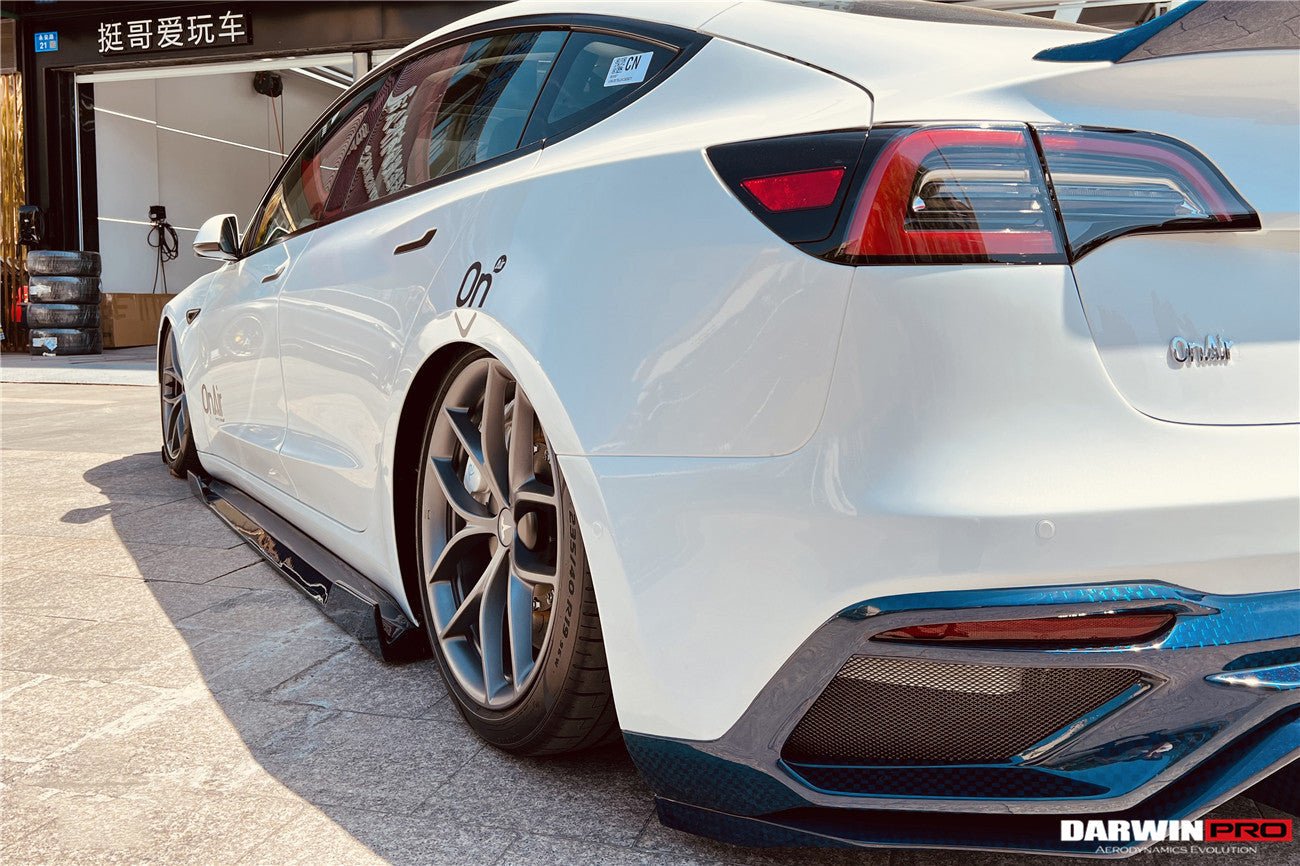 2017 - 2021 Tesla Model 3 IMP Performance Carbon Fiber Side Skirts Under Board