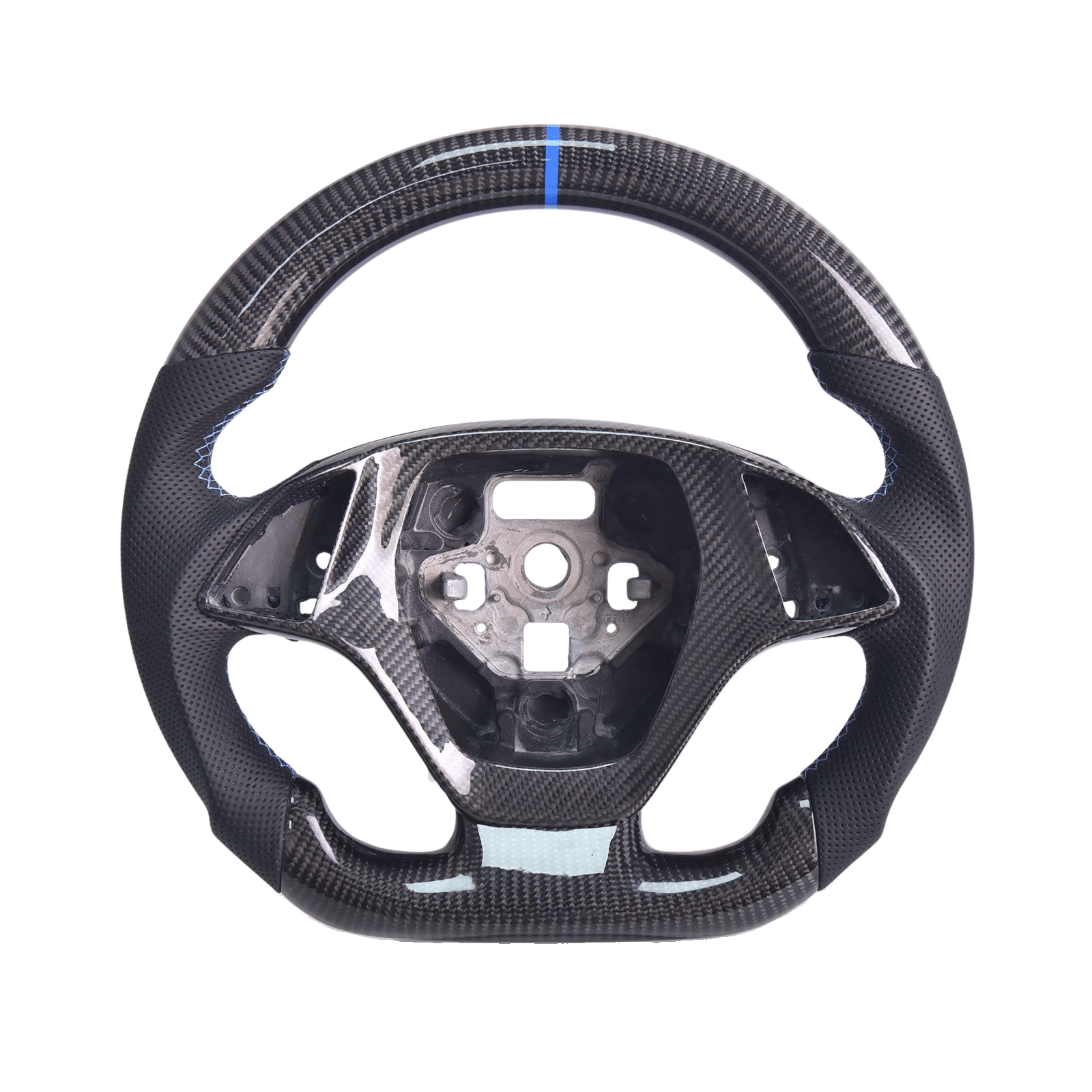 Chevrolet Corvette C7 Carbon Fiber Steering Wheel Black Leather Blue Stitching 2014-2019