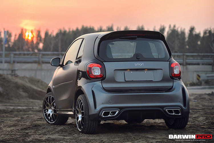 2016 - 2020 Smart Fortwo 453 BKSS Style Partial Carbon Fiber Rear Bumper
