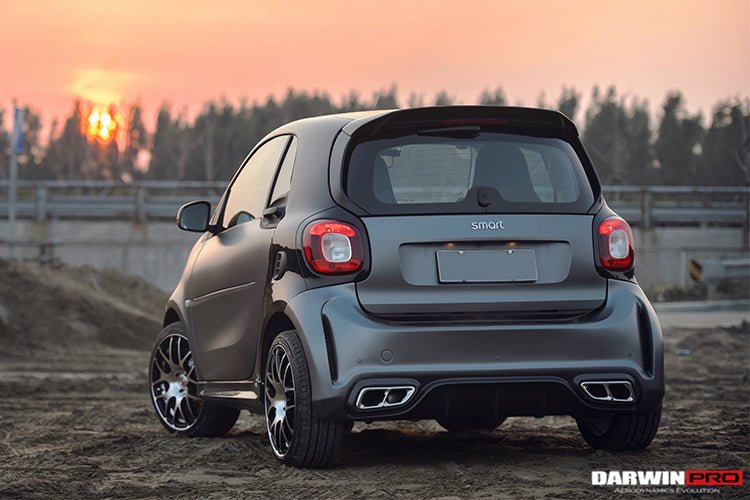 2016 - 2020 Smart Fortwo 453 BKSS Style Partial Carbon Fiber Rear Bumper
