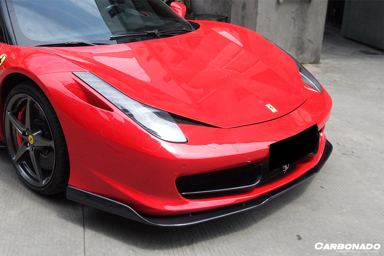 2010 - 2015 Ferrari 458 Coupe& Spyder AV Style Carbon Fiber Front Lip