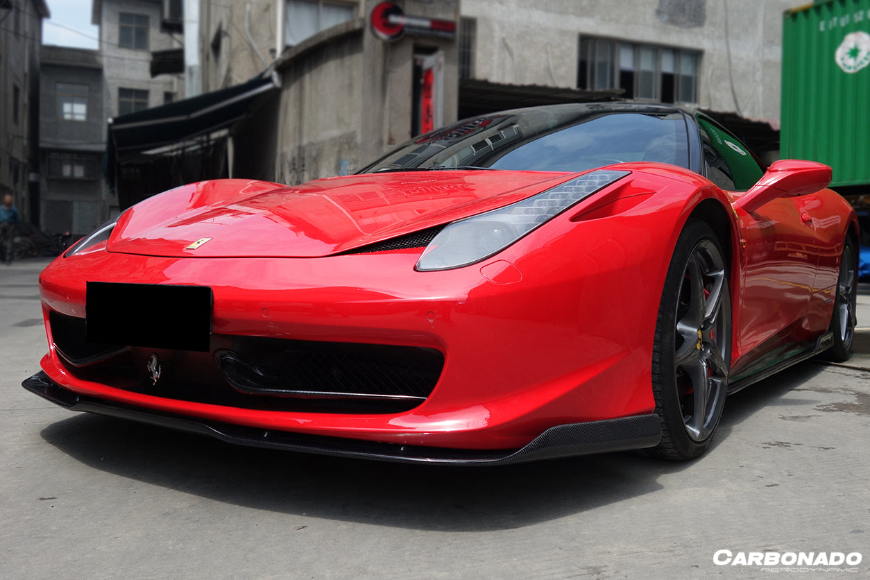 2010 - 2015 Ferrari 458 Coupe& Spyder AV Style Carbon Fiber Front Lip