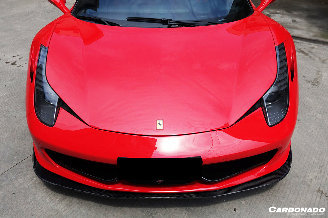 2010 - 2015 Ferrari 458 Coupe& Spyder AV Style Carbon Fiber Front Lip