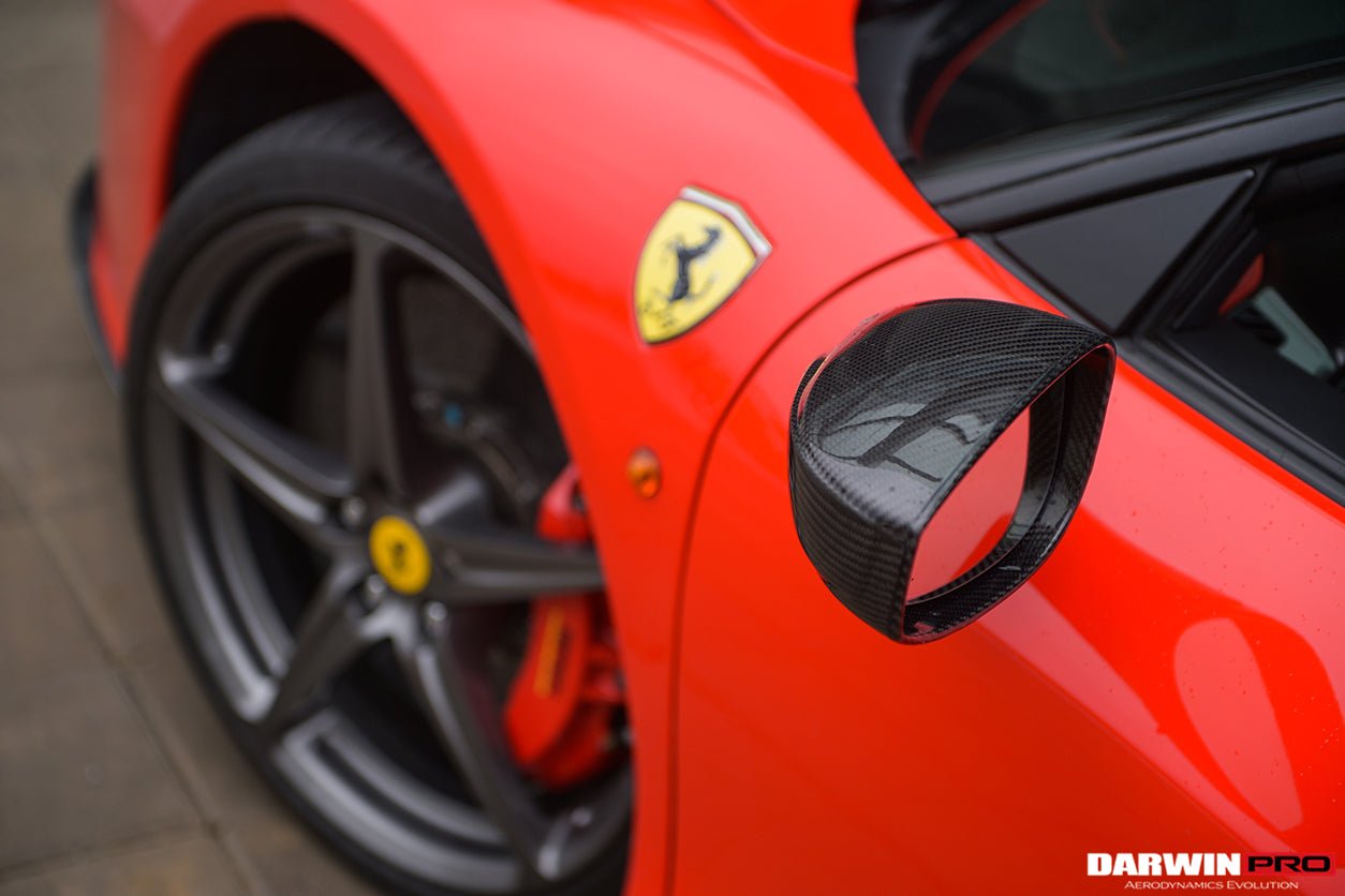2010 - 2015 Ferrari 458 Coupe/Spyder/Speciale Dry Carbon Fiber Mirror Housing Replacement