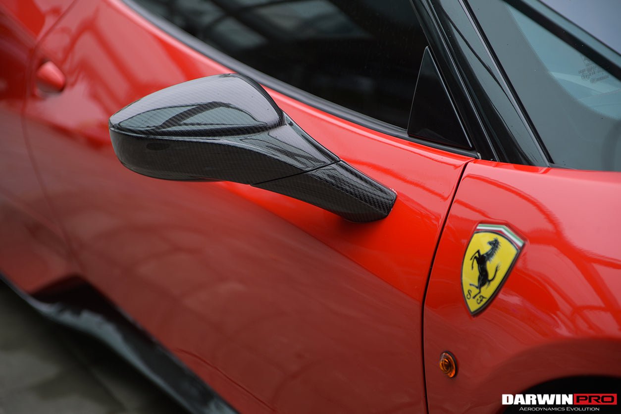 2010 - 2015 Ferrari 458 Coupe/Spyder/Speciale Dry Carbon Fiber Mirror Housing Replacement