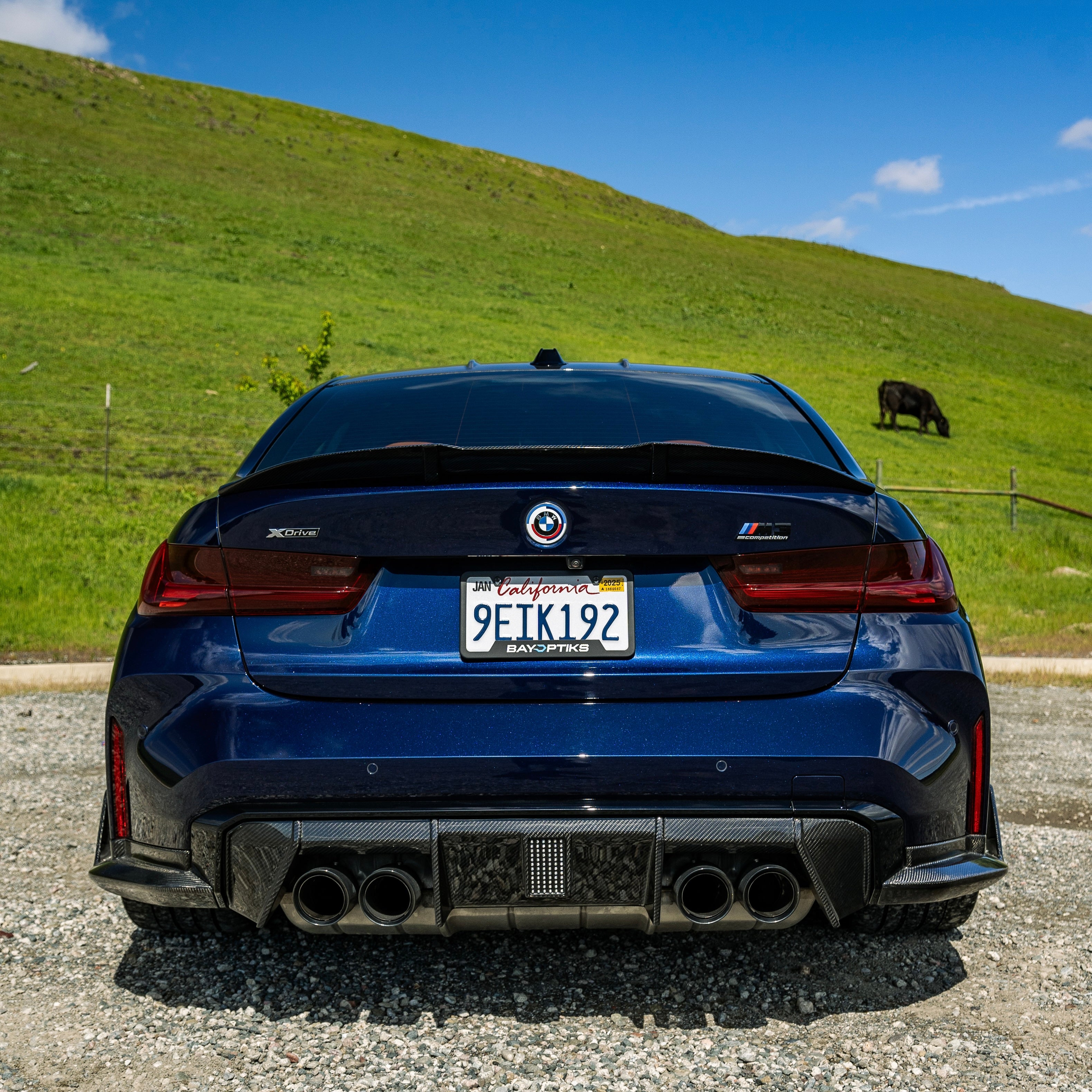 BMW G8X G80 G82 M3 M4 Carbon Fiber LED Rear Center Diffuser