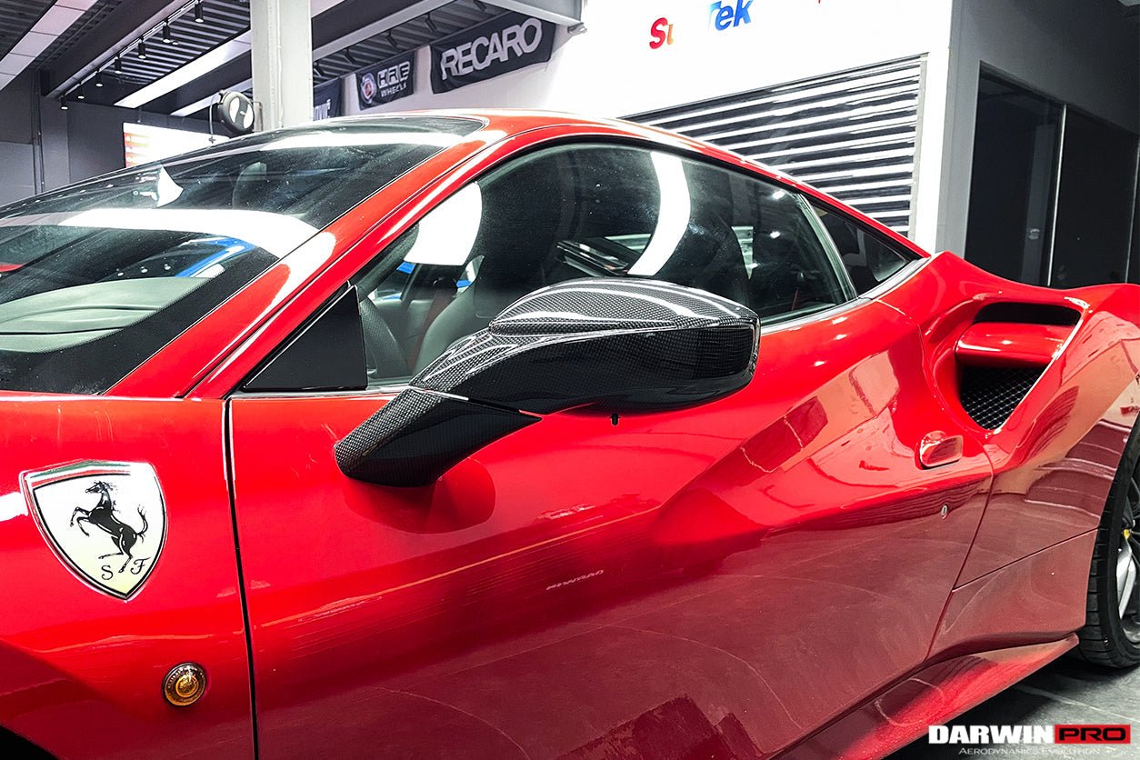 2015 - 2020 Ferrari 488 GTB & Spyder Carbon Fiber Mirror House & Base Replacement