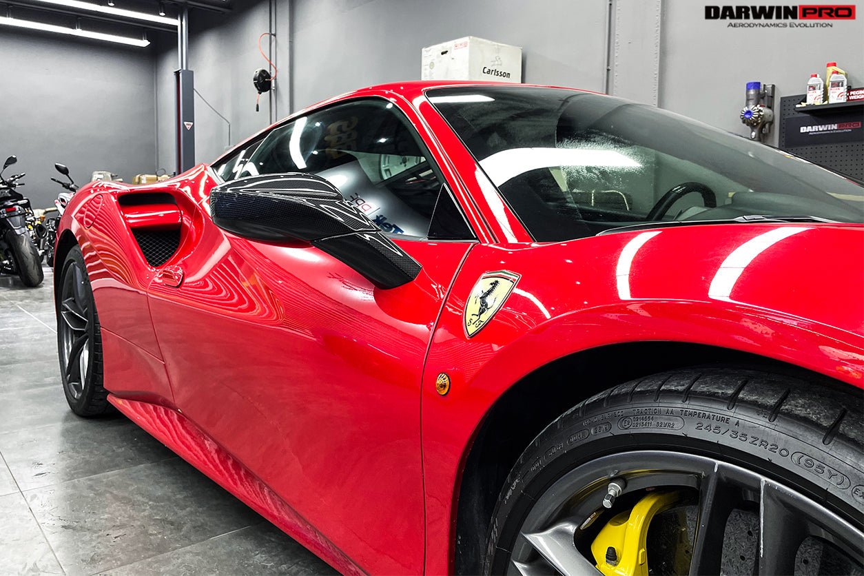 2015 - 2020 Ferrari 488 GTB & Spyder Carbon Fiber Mirror House & Base Replacement