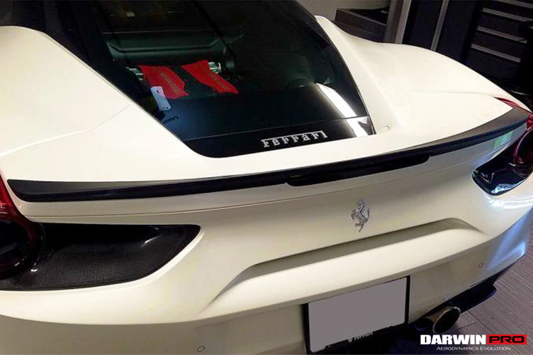 2015 - 2020 Ferrari 488 GTB BKSS Style Carbon Fiber Trunk Spoiler