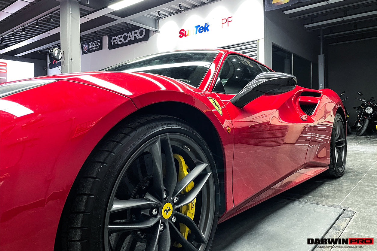 2015 - 2020 Ferrari 488 GTB & Spyder Carbon Fiber Mirror House & Base Replacement