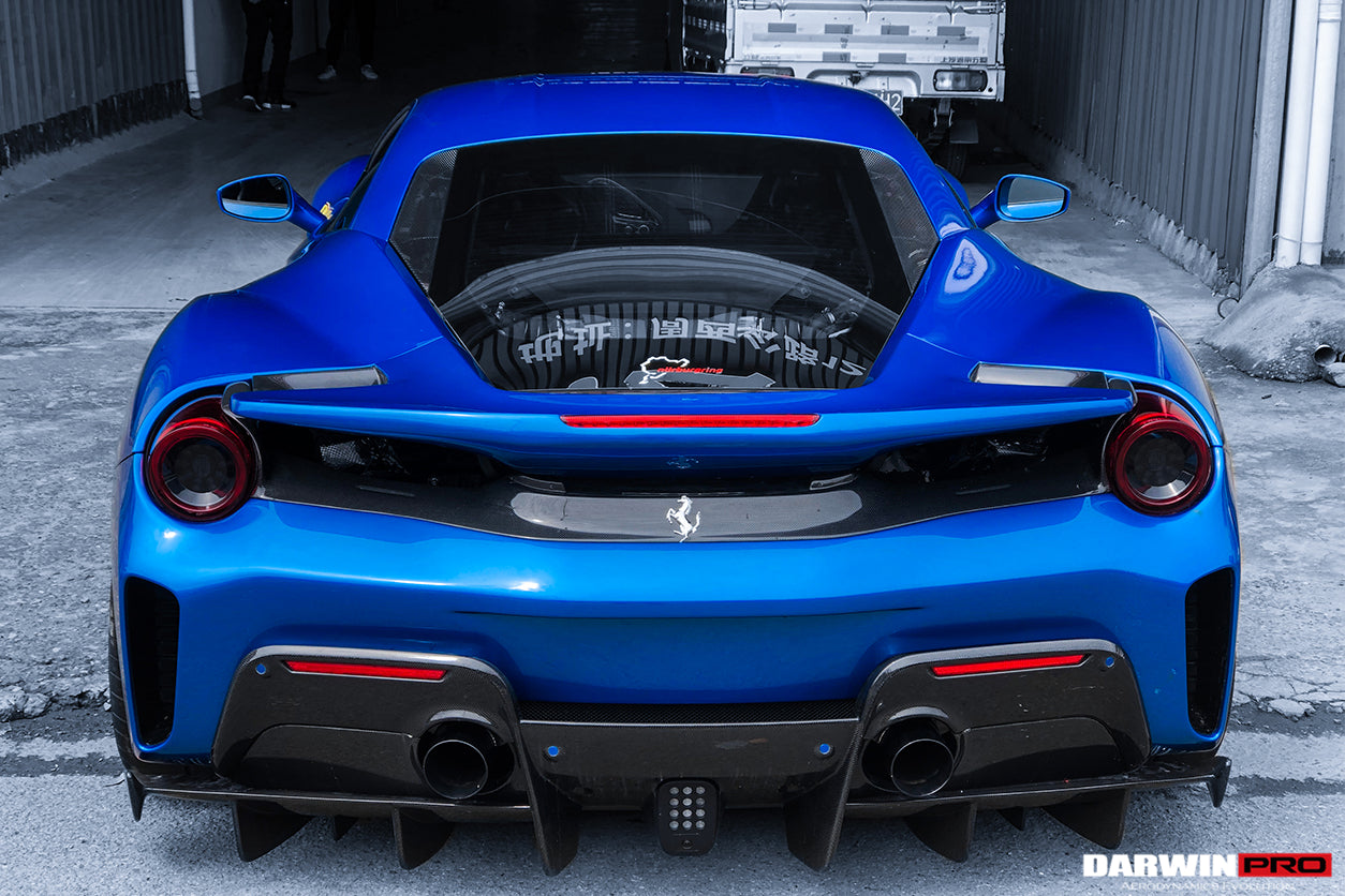 2015 - 2020 Ferrari 488 GTB Pista Style Rear Bumper & Wing