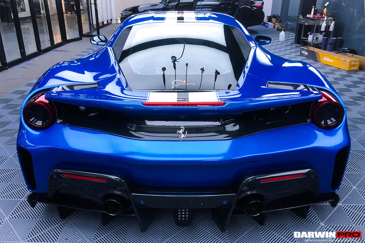 2015 - 2020 Ferrari 488 GTB Pista Style Rear Bumper & Wing