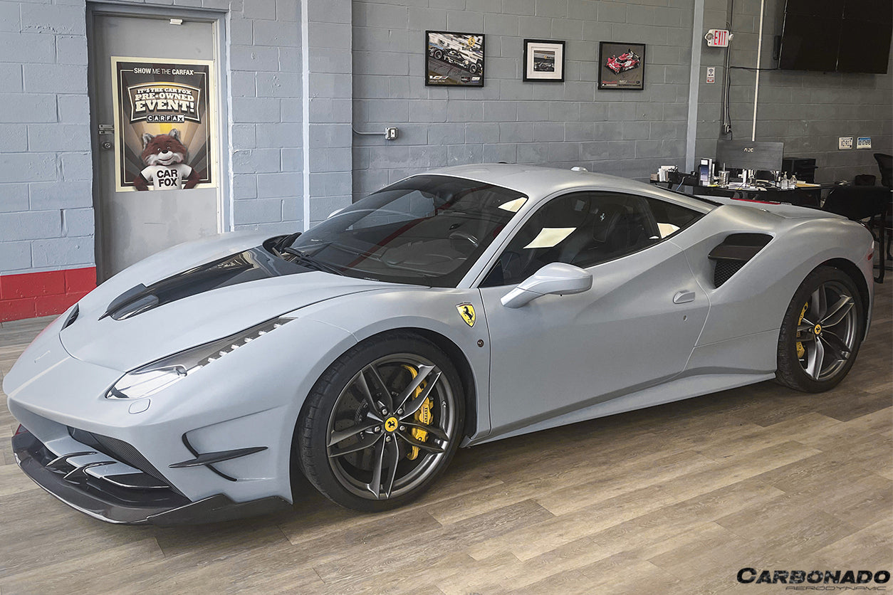 2015 - 2020 Ferrari 488 GTB/Spyder MA Style Partial Carbon Fiber Front Bumper