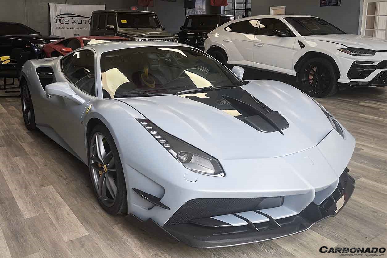 2015 - 2020 Ferrari 488 GTB/Spyder MA Style Partial Carbon Fiber Front Bumper