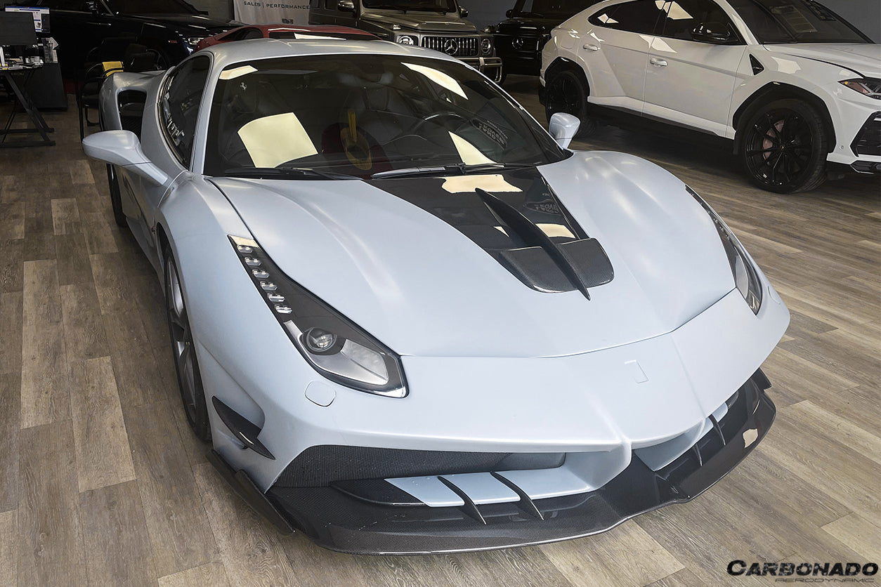 2015 - 2020 Ferrari 488 GTB/Spyder MA Style Partial Carbon Fiber Front Bumper