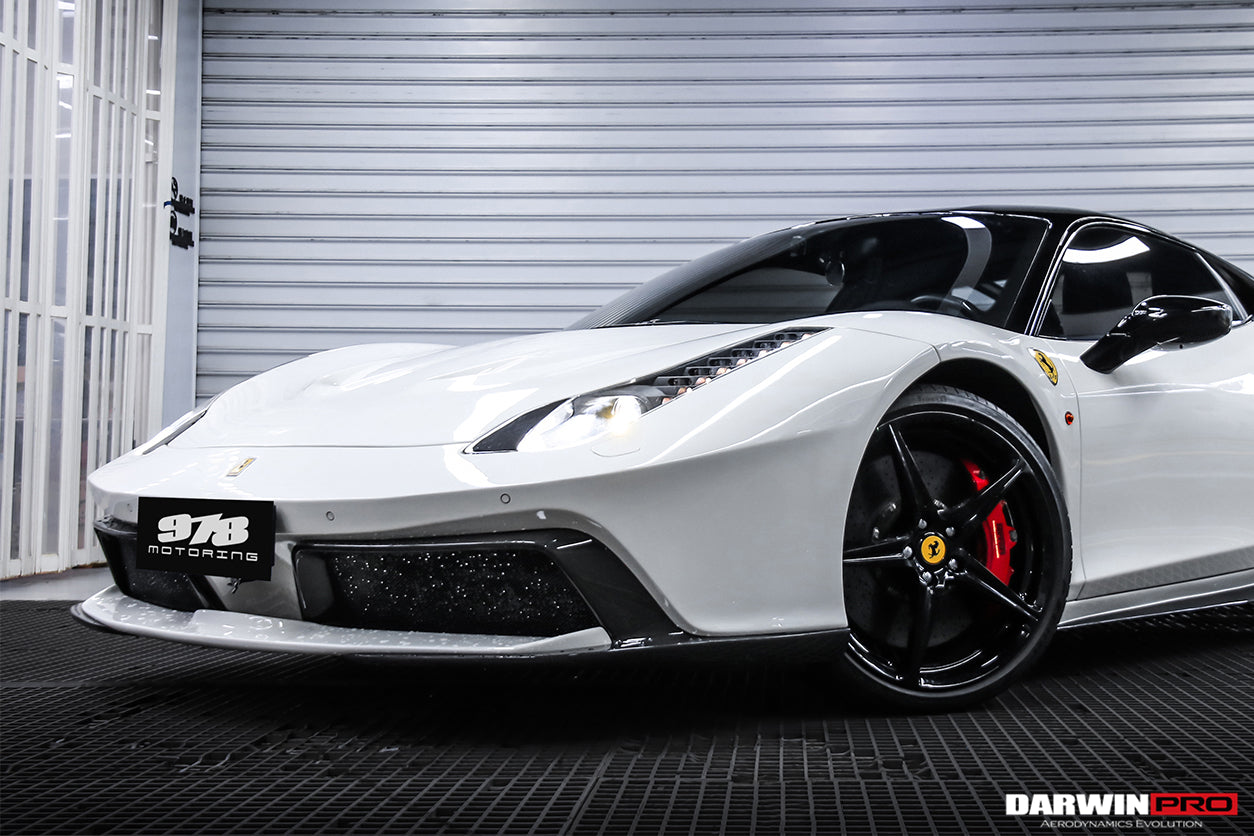 2010-2015 Ferrari 458 Coupe & Spyder BKSS Style Carbon Fiber Hood and Partial Carbon Fiber Front bumper
