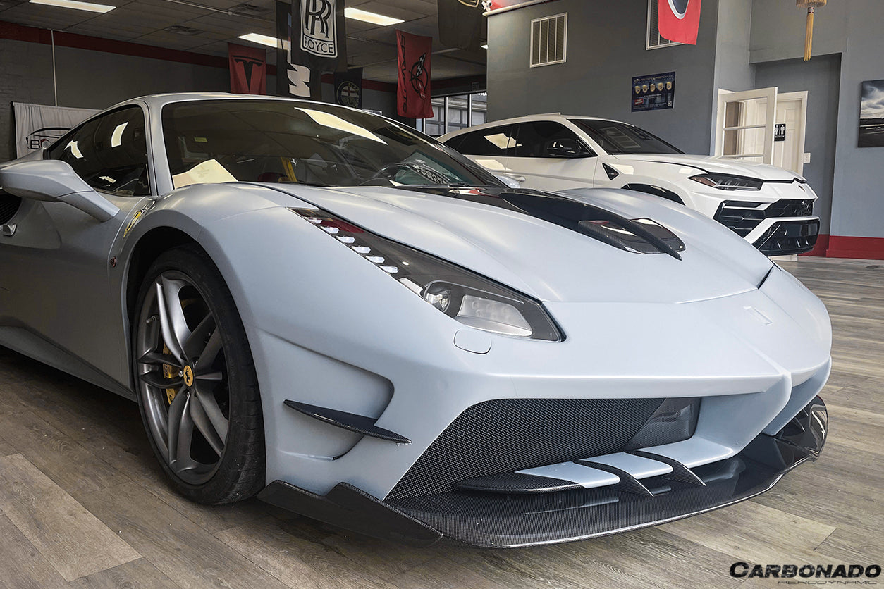 2015 - 2020 Ferrari 488 GTB/Spyder MA Style Partial Carbon Fiber Front Bumper