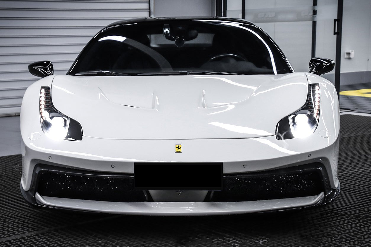 2010-2015 Ferrari 458 Coupe & Spyder BKSS Style Carbon Fiber Hood and Partial Carbon Fiber Front bumper