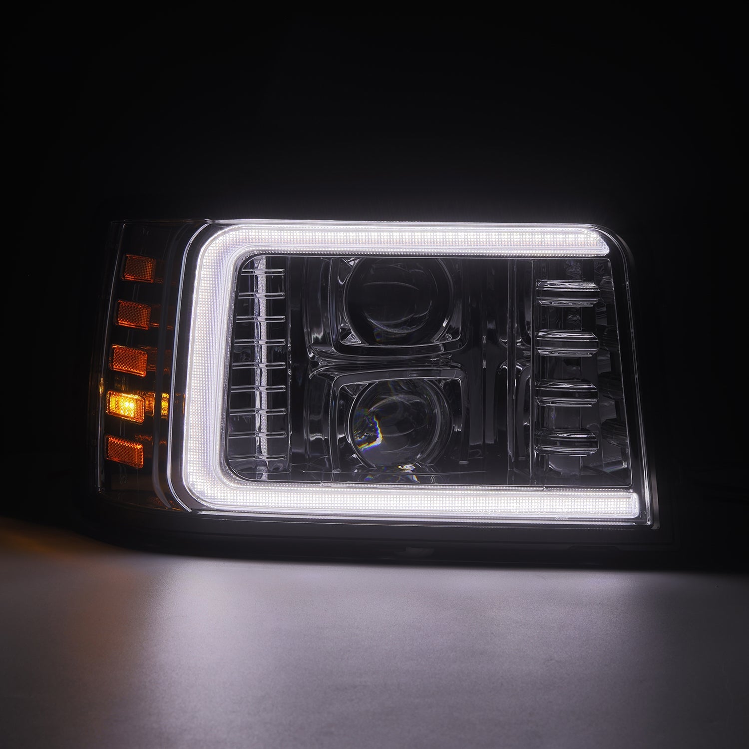 92-96 Ford F-Series/Bronco LUXX-Series LED Projector Headlights Chrome | AlphaRex