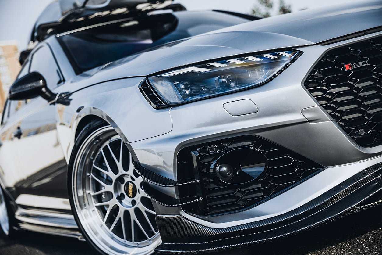 2020 - 2024 Audi RS4 B9.5 BKSS Style Carbon Fiber Front Bumper Canards