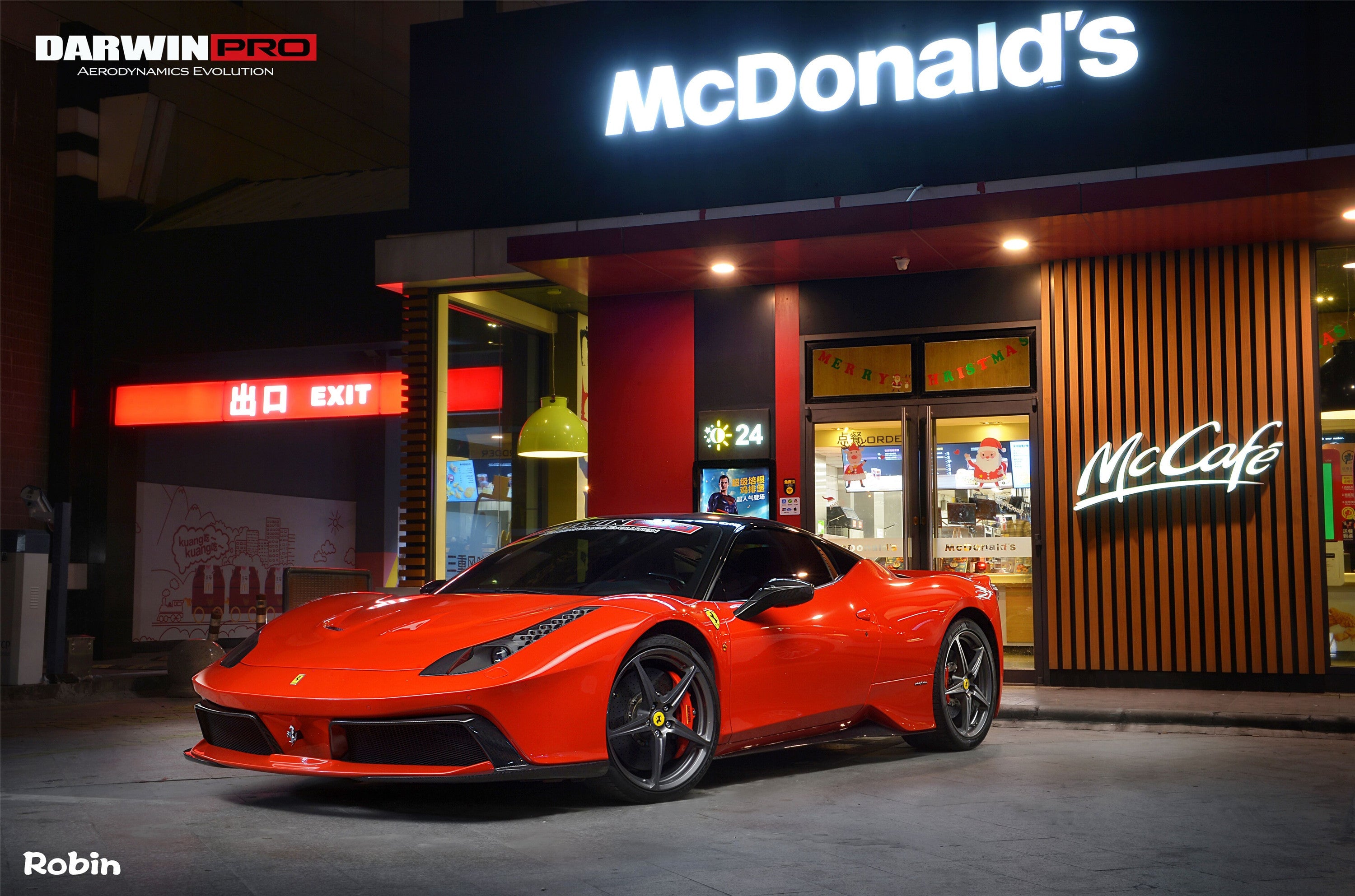 2010-2015 Ferrari 458 Coupe & Spyder BKSS Style Carbon Fiber Hood and Partial Carbon Fiber Front bumper