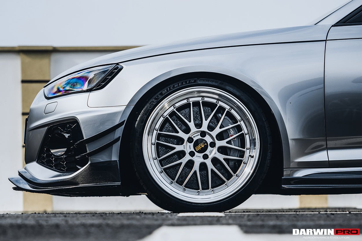 2020 - 2024 Audi RS4 B9.5 BKSS Style Carbon Fiber Front Bumper Canards