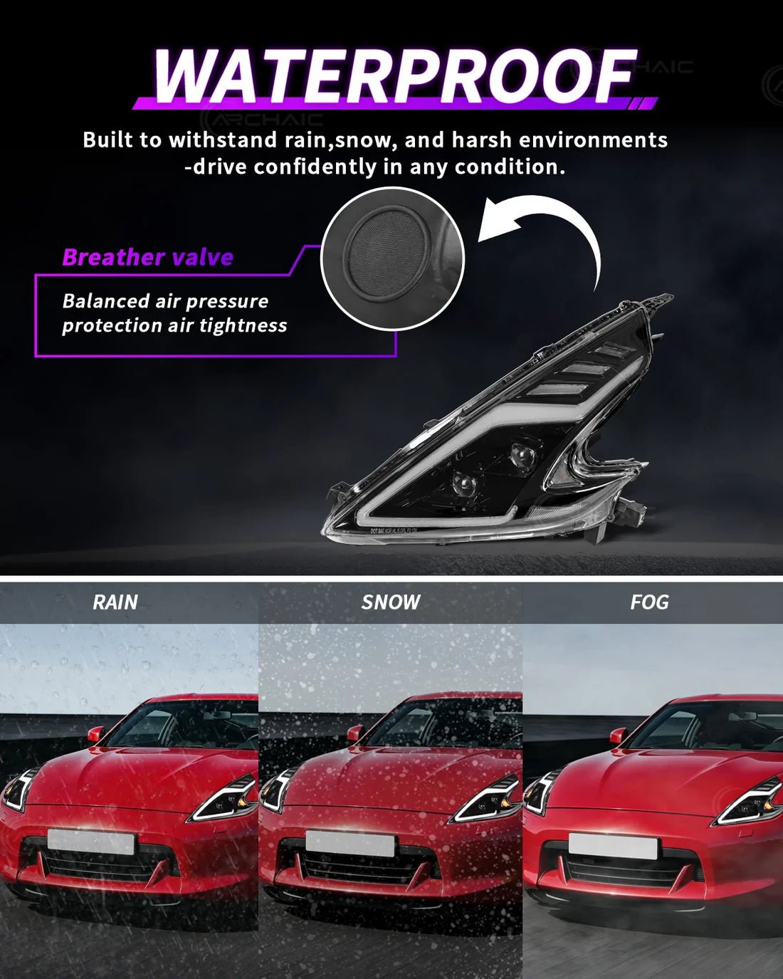 Nissan 370Z Fairlady Z Z34 Full LED Headlights with Startup Animation DRL 2008-2020