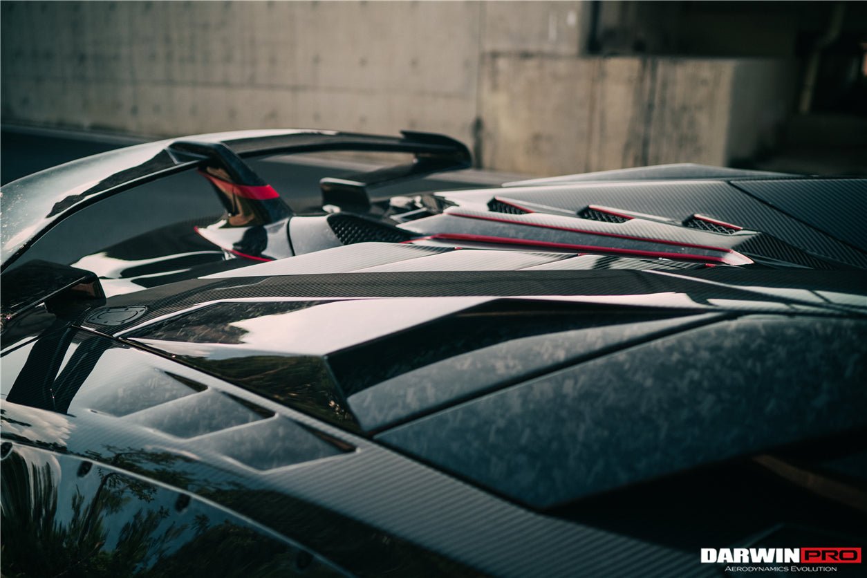 2011 - 2016 Lamborghini Aventador LP700 Roadster SV-BKSSII Style Engine Hood And Wing