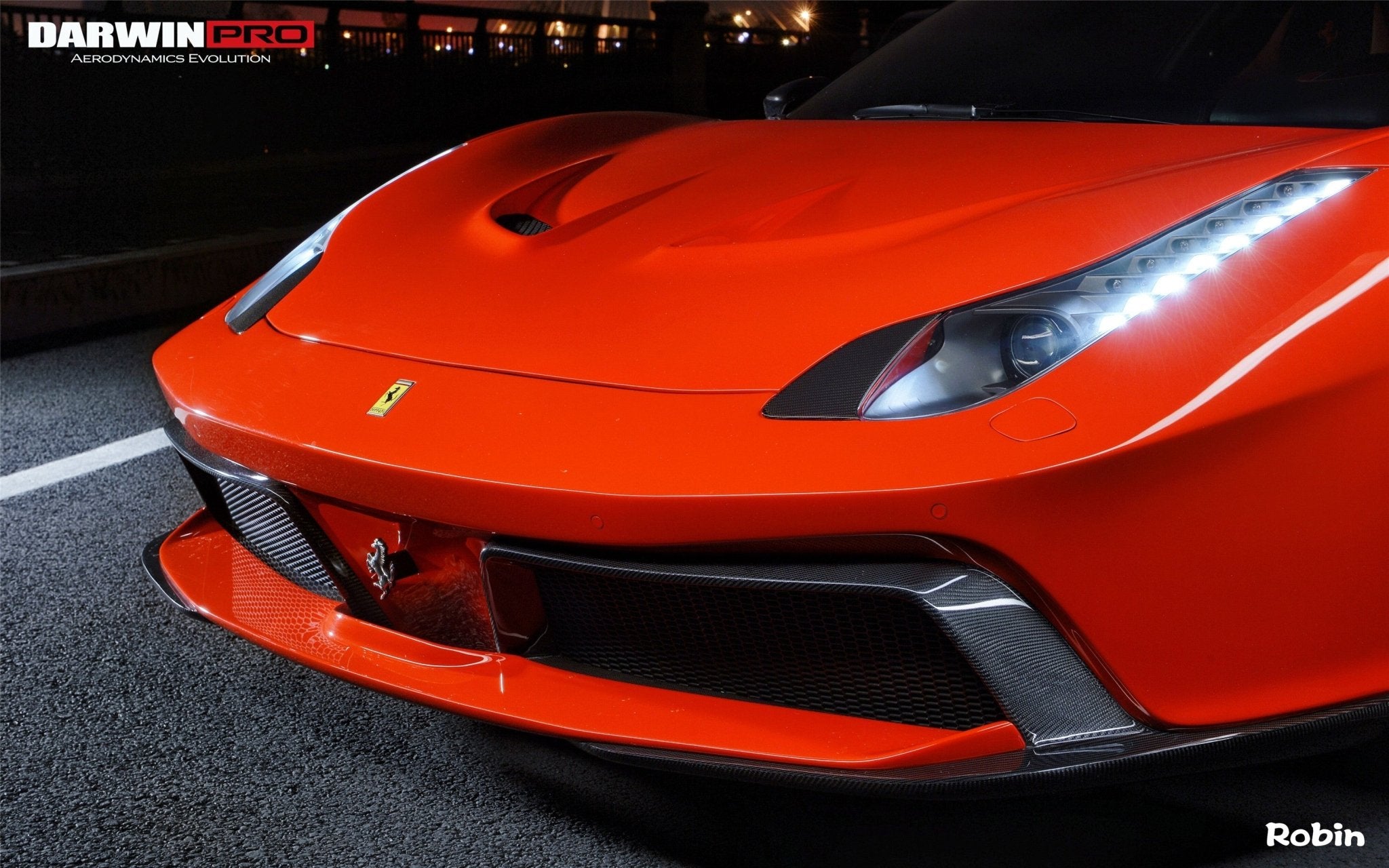 2010-2015 Ferrari 458 Coupe & Spyder BKSS Style Carbon Fiber Hood and Partial Carbon Fiber Front bumper