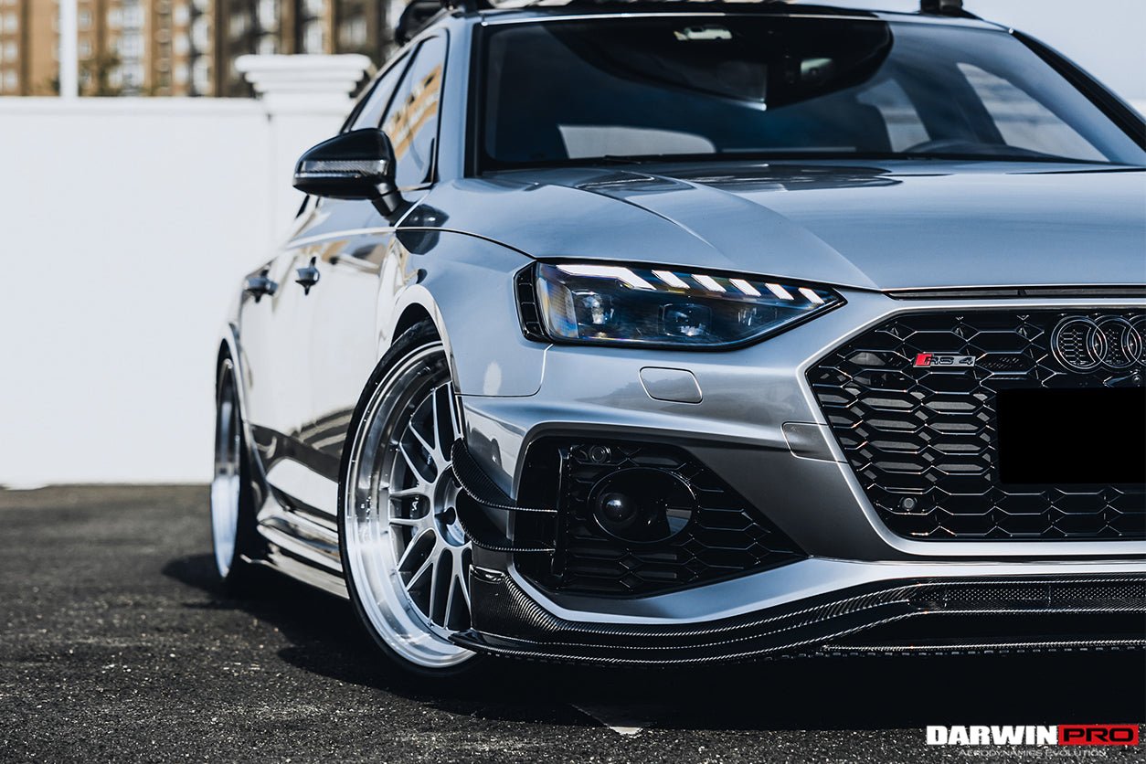 2020 - 2024 Audi RS4 B9.5 BKSS Style Carbon Fiber Front Bumper Canards