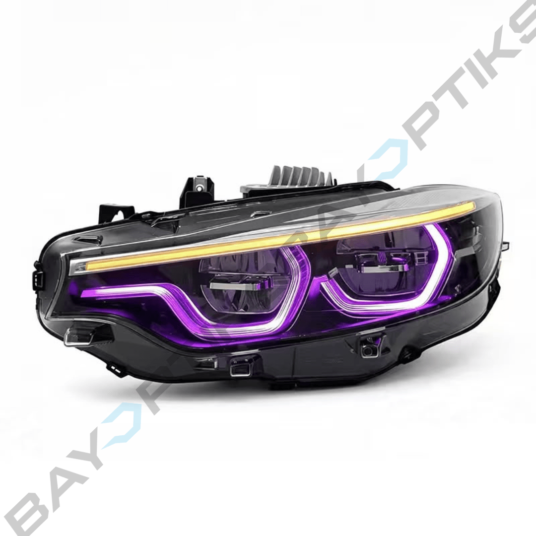 BMW F32 F36 F80 F82 4 Series M3 M4 Black Shadow RGB Style LED Headlights 2014-2020