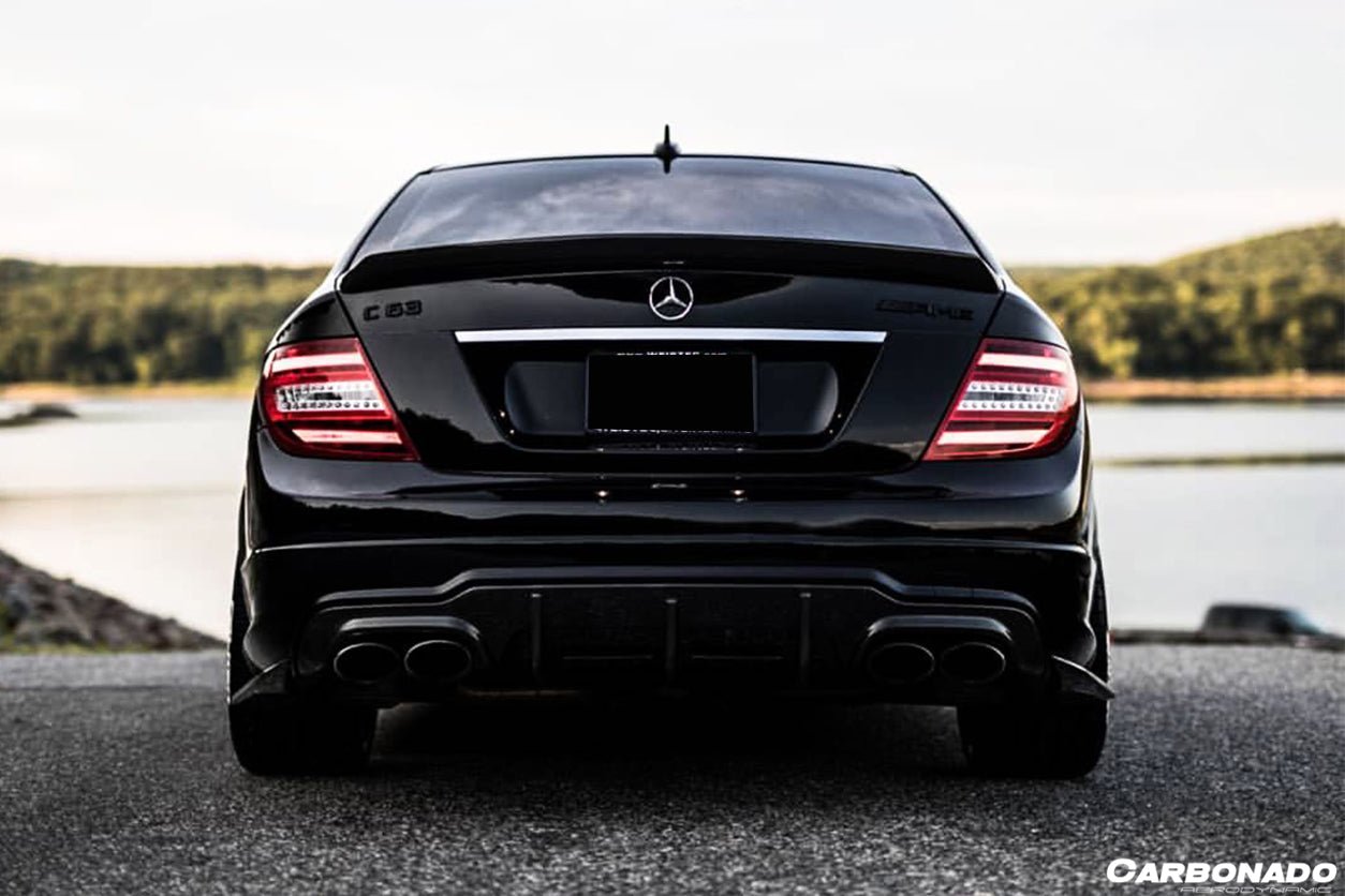 2012 - 2014 Mercedes Benz W204 C63 AMG RZS Style Carbon Fiber Rear Bumper Caps