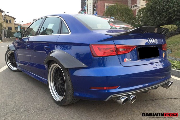 2013 - 2016 Audi S3 & A3 Sline Sedan BKSS Style Rear Diffuser with LED Light