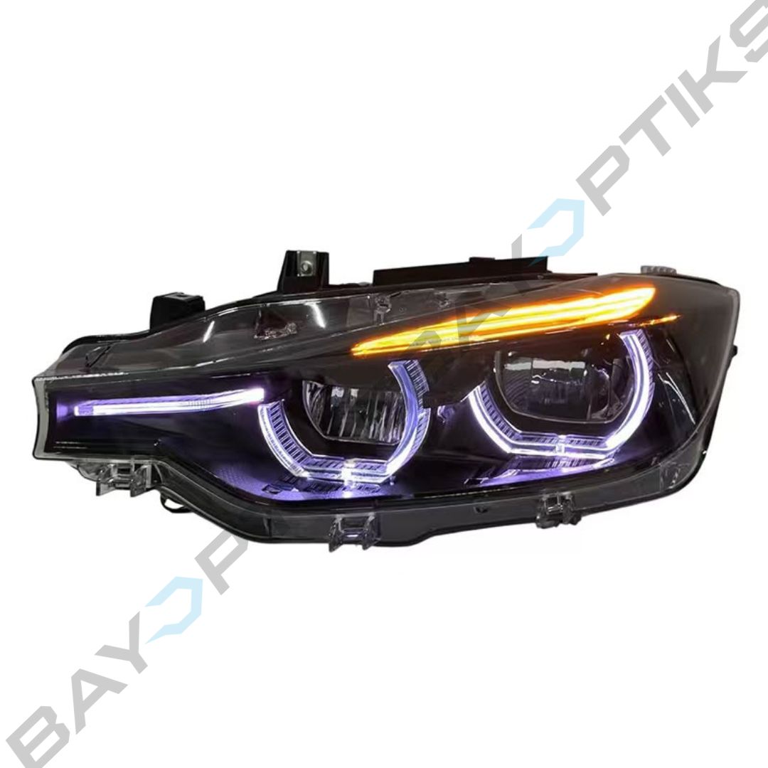 BMW F30 F31 F35 3 Series Black Shadow RGB DRL LED Headlights 2013-2019