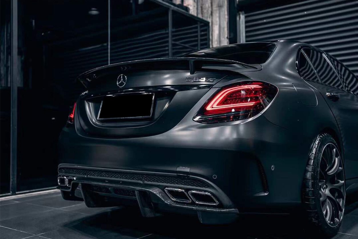 2015 - 2021 Mercedes Benz W205 C63/S AMG Sedan PS Style Rear Diffuser